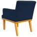 Kit 04 Poltronas Decorativa Para Sala de Estar Base Mel Beatriz W01 Suede Azul Marinho - Lyam Decor