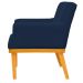 Kit 04 Poltronas Decorativa Para Sala de Estar Base Mel Beatriz W01 Suede Azul Marinho - Lyam Decor