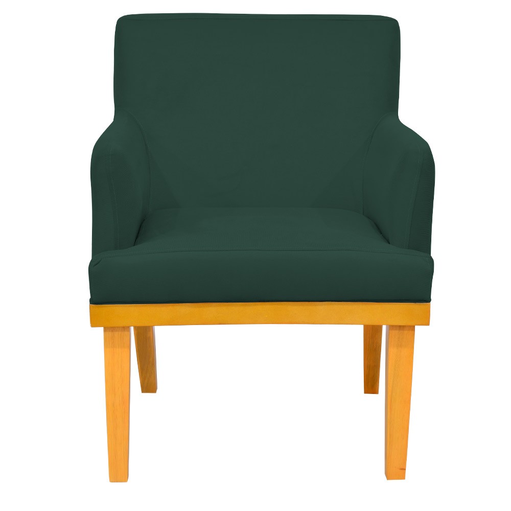 Kit 04 Poltronas Decorativa Para Sala de Estar Base Mel Beatriz W01 Suede Verde Musgo - Lyam Decor