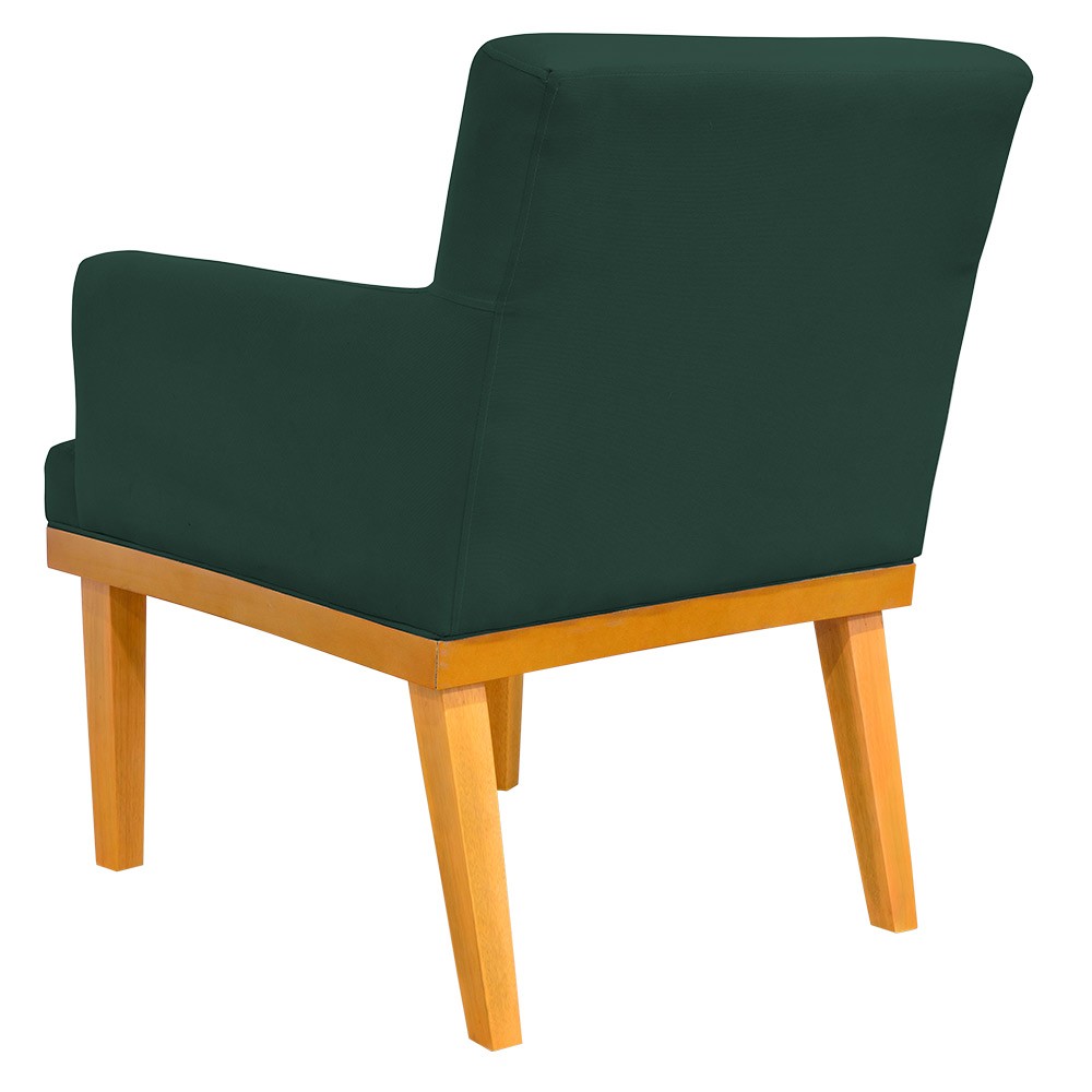 Kit 04 Poltronas Decorativa Para Sala de Estar Base Mel Beatriz W01 Suede Verde Musgo - Lyam Decor