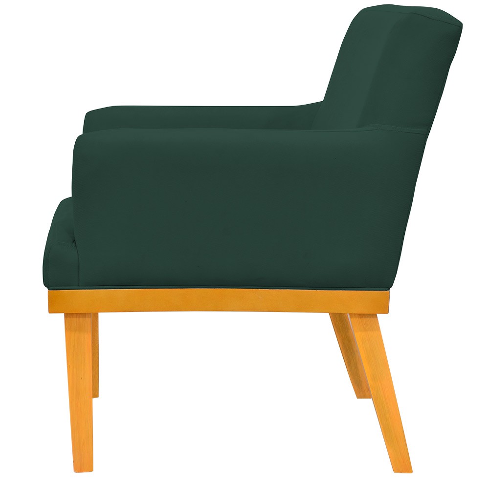 Kit 04 Poltronas Decorativa Para Sala de Estar Base Mel Beatriz W01 Suede Verde Musgo - Lyam Decor