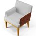 Kit 04 Poltronas Decorativas Para Sala Estar Beatriz W01 Linho Cinza Couríssimo Camel - Lyam Decor