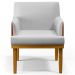 Kit 04 Poltronas Decorativas Para Sala Estar Beatriz W01 Linho Cinza Couríssimo Camel - Lyam Decor