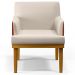 Kit 04 Poltronas Decorativas Para Sala Estar Beatriz W01 Linho Cru Couríssimo Camel - Lyam Decor