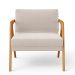 Kit 04 Poltronas Decorativas Para Sala Estar Pietra Estrutura De Madeira L02 Linho Cru - Lyam Decor
