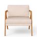 Kit 04 Poltronas Decorativas Para Sala Estar Pietra Estrutura De Madeira L02 Suede Bege - Lyam Decor
