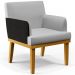 Kit 04 Poltronas Decorativas Para Sala de Estar Beatriz W01 Linho Cinza Couríssimo Preto - Lyam Decor