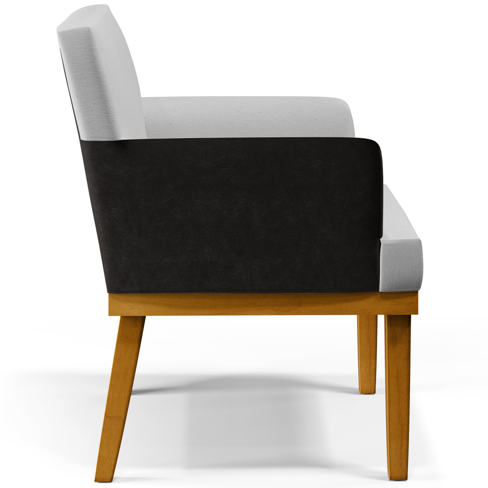 Kit 04 Poltronas Decorativas Para Sala de Estar Beatriz W01 Linho Cinza Couríssimo Preto - Lyam Decor