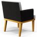 Kit 04 Poltronas Decorativas Para Sala de Estar Beatriz W01 Linho Cinza Couríssimo Preto - Lyam Decor