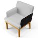 Kit 04 Poltronas Decorativas Para Sala de Estar Beatriz W01 Linho Cinza Couríssimo Preto - Lyam Decor