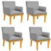 Kit 04 Poltronas Decorativas Para Sala de Estar Beatriz W01 Linho Cinza Escuro - Lyam Decor