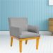 Kit 04 Poltronas Decorativas Para Sala de Estar Beatriz W01 Linho Cinza Escuro - Lyam Decor