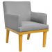 Kit 04 Poltronas Decorativas Para Sala de Estar Beatriz W01 Linho Cinza Escuro - Lyam Decor