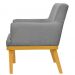 Kit 04 Poltronas Decorativas Para Sala de Estar Beatriz W01 Linho Cinza Escuro - Lyam Decor