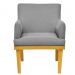 Kit 04 Poltronas Decorativas Para Sala de Estar Beatriz W01 Linho Cinza Escuro - Lyam Decor