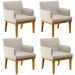 Kit 04 Poltronas Decorativas Para Sala de Estar Beatriz W01 Linho Cru - Lyam Decor