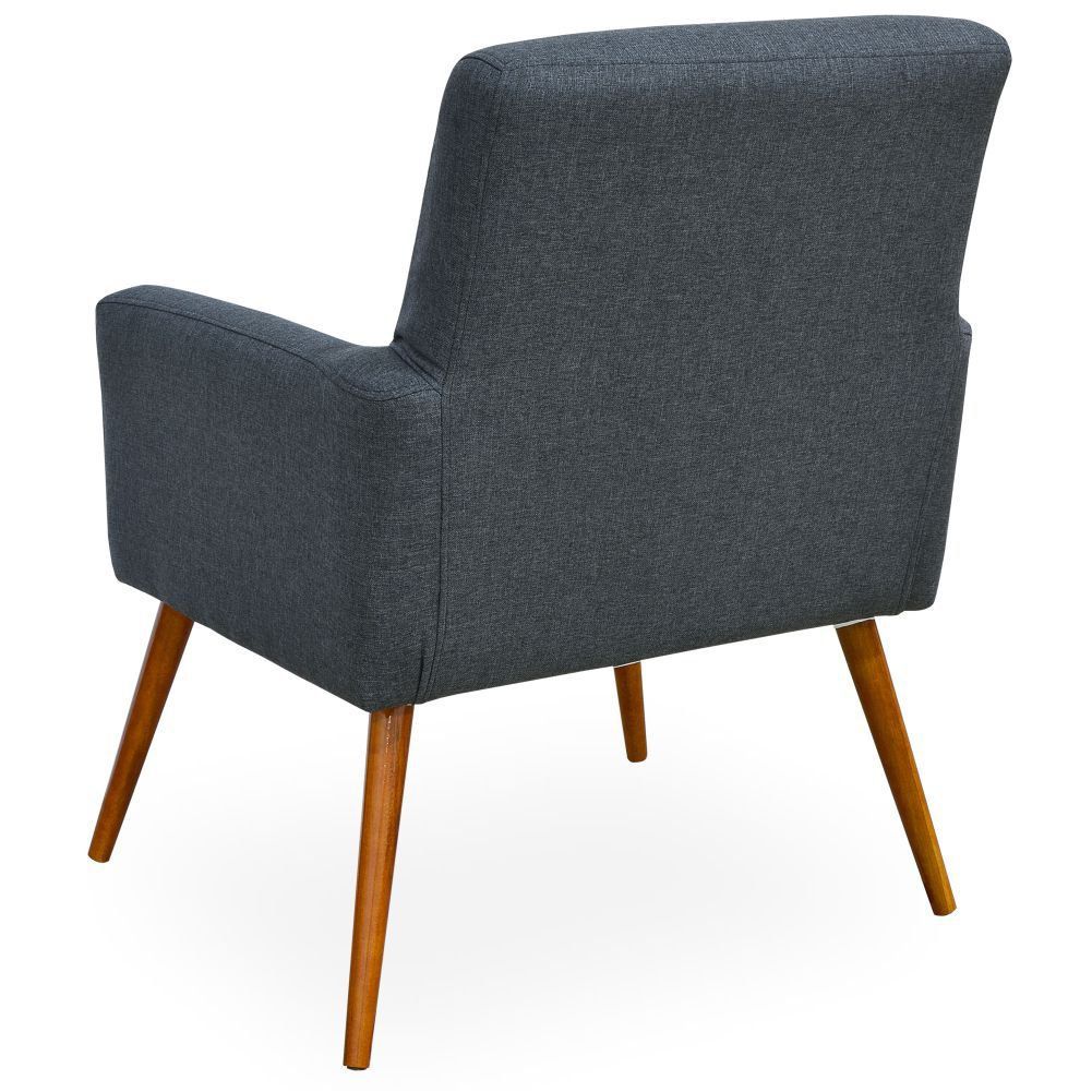 Kit 04 Poltronas Decorativas Para Sala de Estar Maria W01 Linho Chumbo - Lyam Decor
