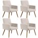 Kit 04 Poltronas Decorativas Para Sala de Estar Maria W01 Linho Cru - Lyam Decor