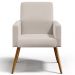 Kit 04 Poltronas Decorativas Para Sala de Estar Maria W01 Linho Cru - Lyam Decor