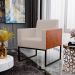 Kit 04 Poltronas Decorativas Sala Base Fixa Metal Helô L02 Linho Bege Couríssimo Camel - Lyam Decor