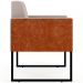 Kit 04 Poltronas Decorativas Sala Base Fixa Metal Helô L02 Linho Bege Couríssimo Camel - Lyam Decor
