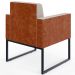 Kit 04 Poltronas Decorativas Sala Base Fixa Metal Helô L02 Linho Bege Couríssimo Camel - Lyam Decor