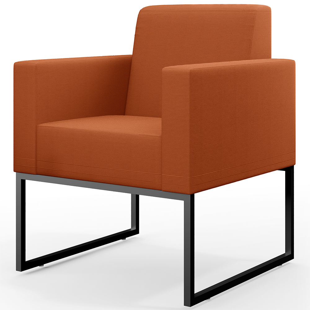 Kit 04 Poltronas Decorativas Sala Base Fixa Metal Helô L02 Tecido Terracota - Lyam Decor