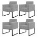 Kit 04 Poltronas Decorativas Sala Base fixa Metal Helô L02 Pied Poule - Lyam Decor