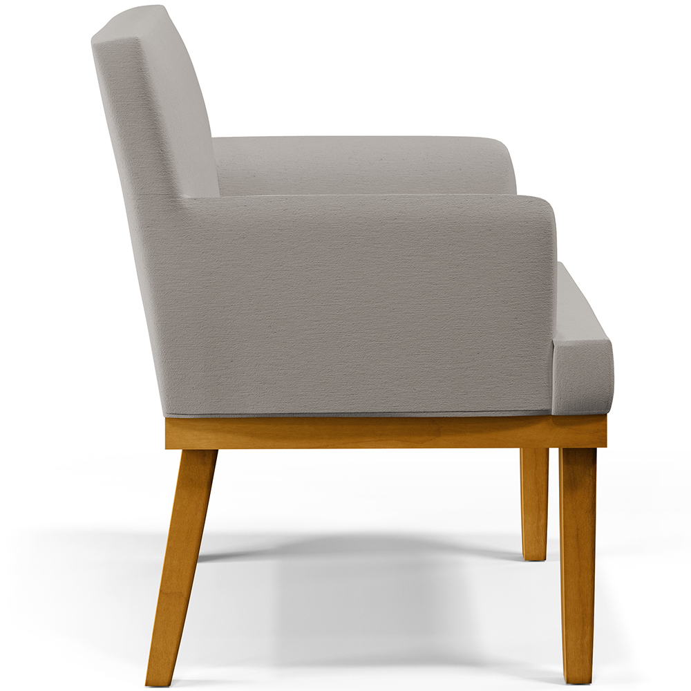 Kit 04 Poltronas Decorativas Sala De Estar Base Mel Beatriz W01 Linho Bege - Lyam Decor
