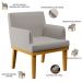 Kit 04 Poltronas Decorativas Sala De Estar Base Mel Beatriz W01 Linho Bege - Lyam Decor