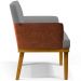 Kit 04 Poltronas Decorativas Sala Estar Beatriz W01 Linho Cinza Escuro Couríssimo Camel - Lyam Decor