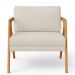 Kit 04 Poltronas Decorativas Sala Estar Pietra Estrutura De Madeira L02 Linho Champagne - Lyam Decor