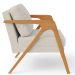 Kit 04 Poltronas Decorativas Sala Estar Pietra Estrutura De Madeira L02 Linho Champagne - Lyam Decor