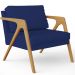 Kit 04 Poltronas Decorativas Sala Pietra Estrutura De Madeira L02 Suede Azul Marinho - Lyam Decor
