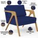 Kit 04 Poltronas Decorativas Sala Pietra Estrutura De Madeira L02 Suede Azul Marinho - Lyam Decor