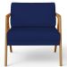 Kit 04 Poltronas Decorativas Sala Pietra Estrutura De Madeira L02 Suede Azul Marinho - Lyam Decor