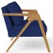 Kit 04 Poltronas Decorativas Sala Pietra Estrutura De Madeira L02 Suede Azul Marinho - Lyam Decor