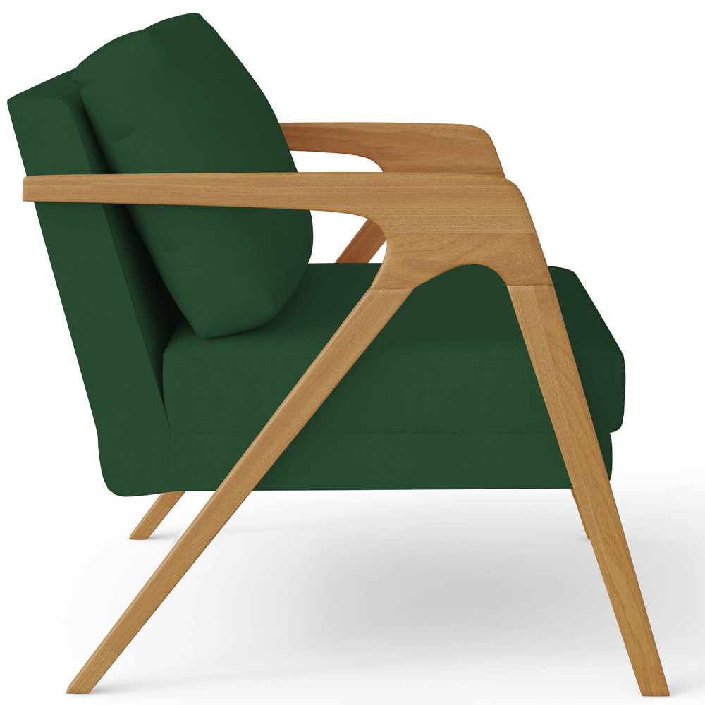Kit 04 Poltronas Decorativas Sala Pietra Estrutura De Madeira L02 Suede Verde Musgo - Lyam Decor