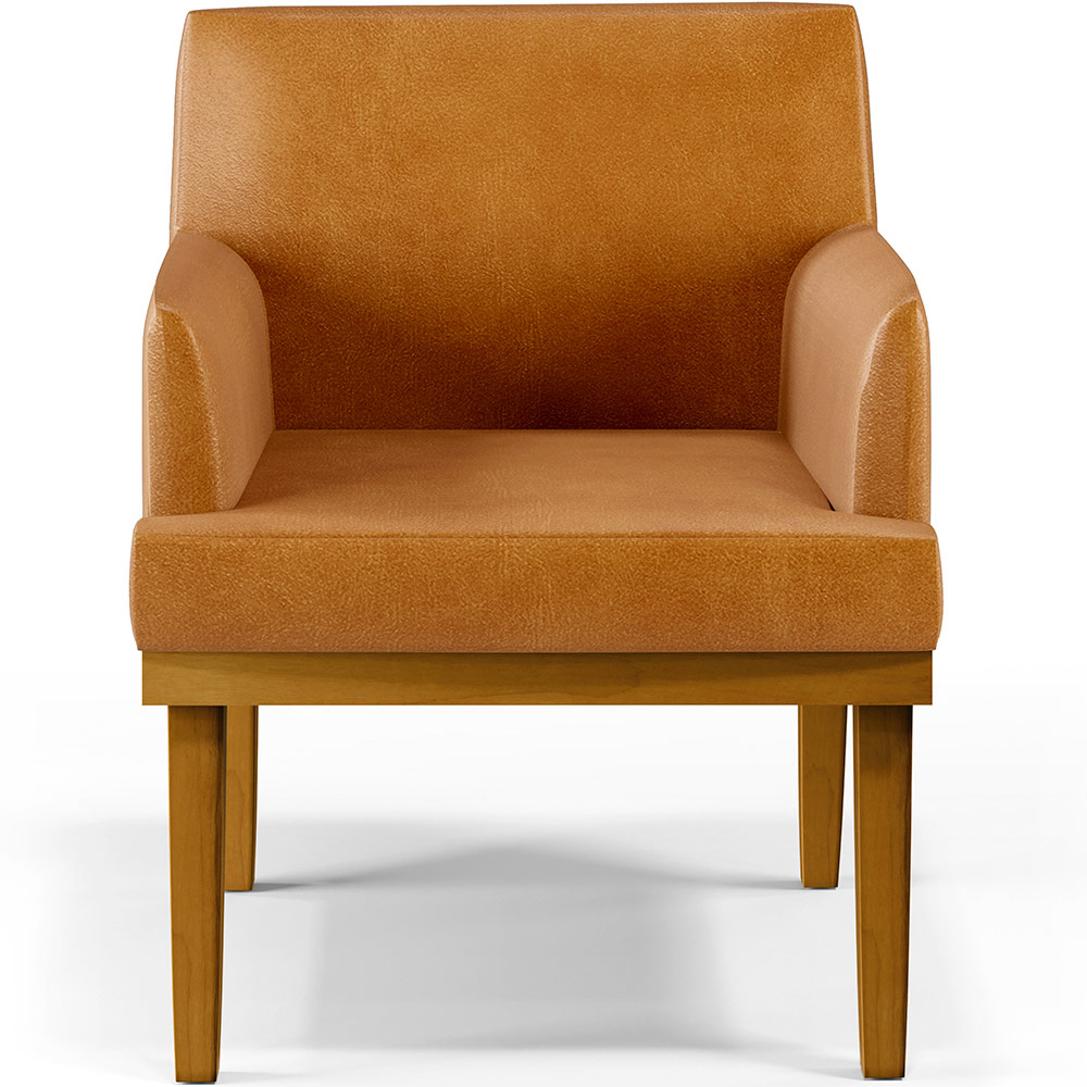 Kit 04 Poltronas Decorativas Sala de Estar Base Mel Beatriz W01 Couríssimo Whisky - Lyam Decor