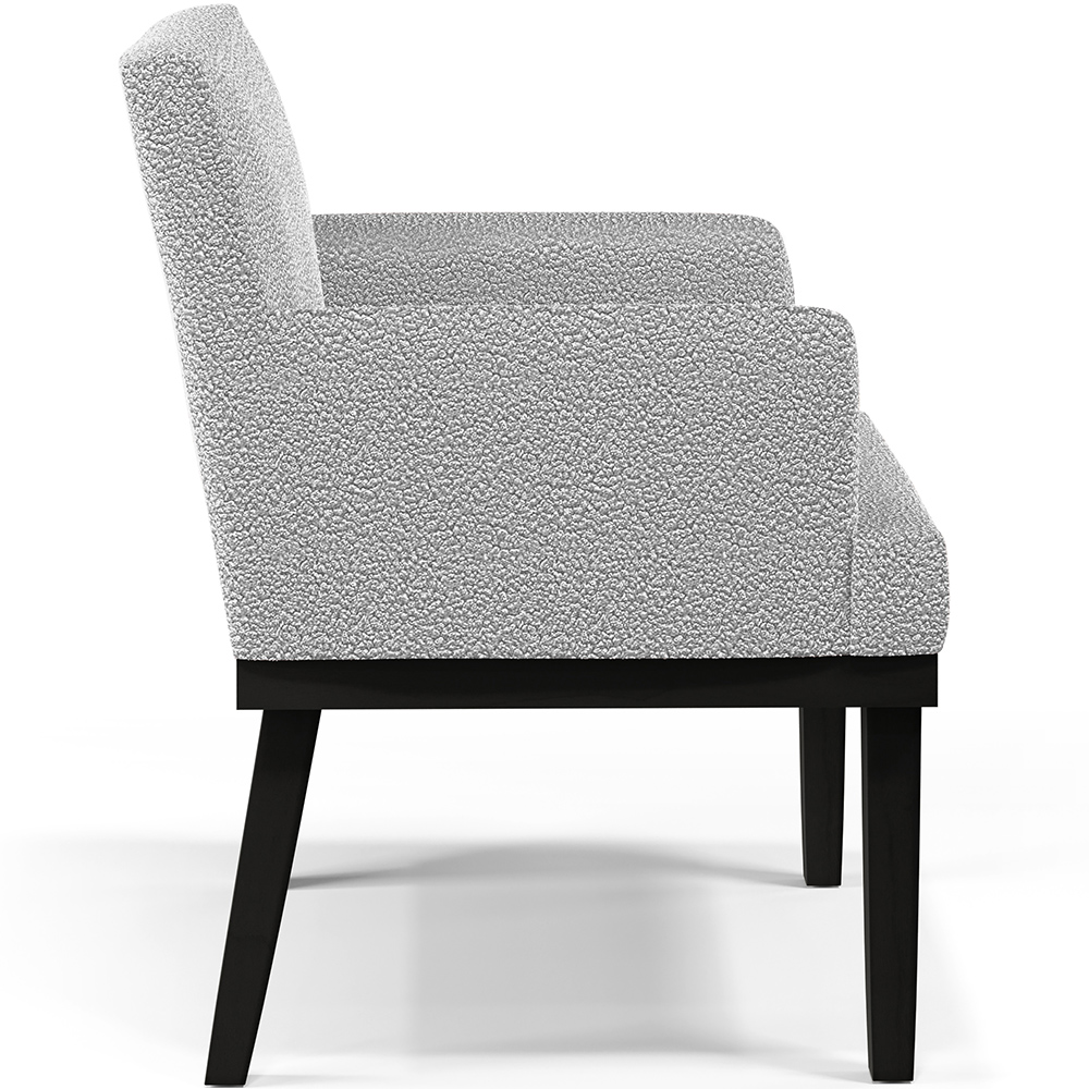 Kit 04 Poltronas Decorativas Sala de Estar Base Preto Beatriz W01 Bouclê Cinza - Lyam Decor