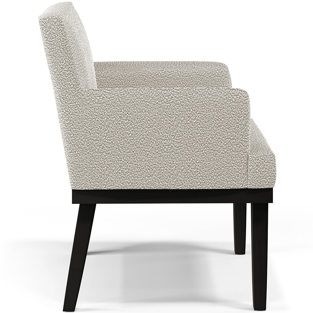 Kit 04 Poltronas Decorativas Sala de Estar Base Preto Beatriz W01 Bouclê Creme - Lyam Decor