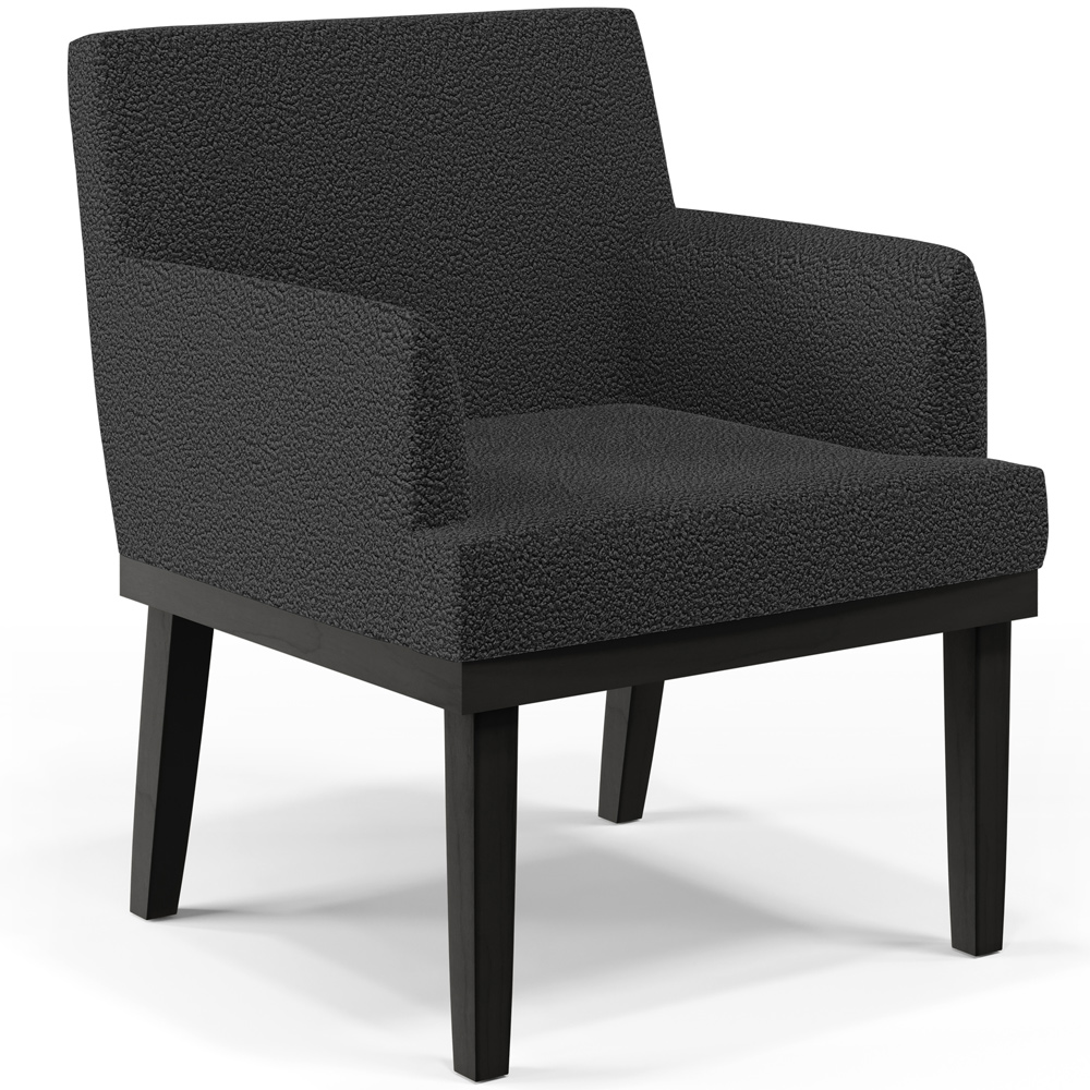 Kit 04 Poltronas Decorativas Sala de Estar Base Preto Beatriz W01 Bouclê Preto - Lyam Decor