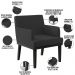 Kit 04 Poltronas Decorativas Sala de Estar Base Preto Beatriz W01 Bouclê Preto - Lyam Decor