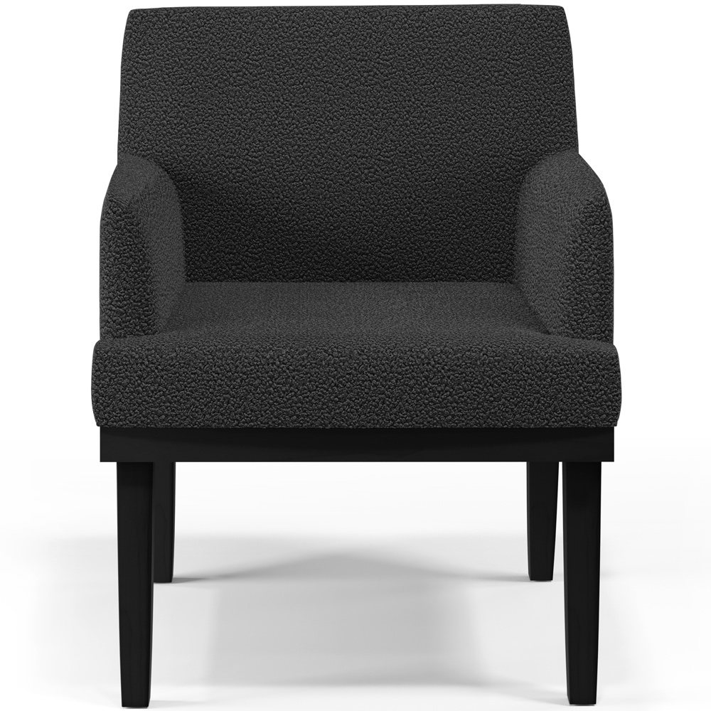 Kit 04 Poltronas Decorativas Sala de Estar Base Preto Beatriz W01 Bouclê Preto - Lyam Decor