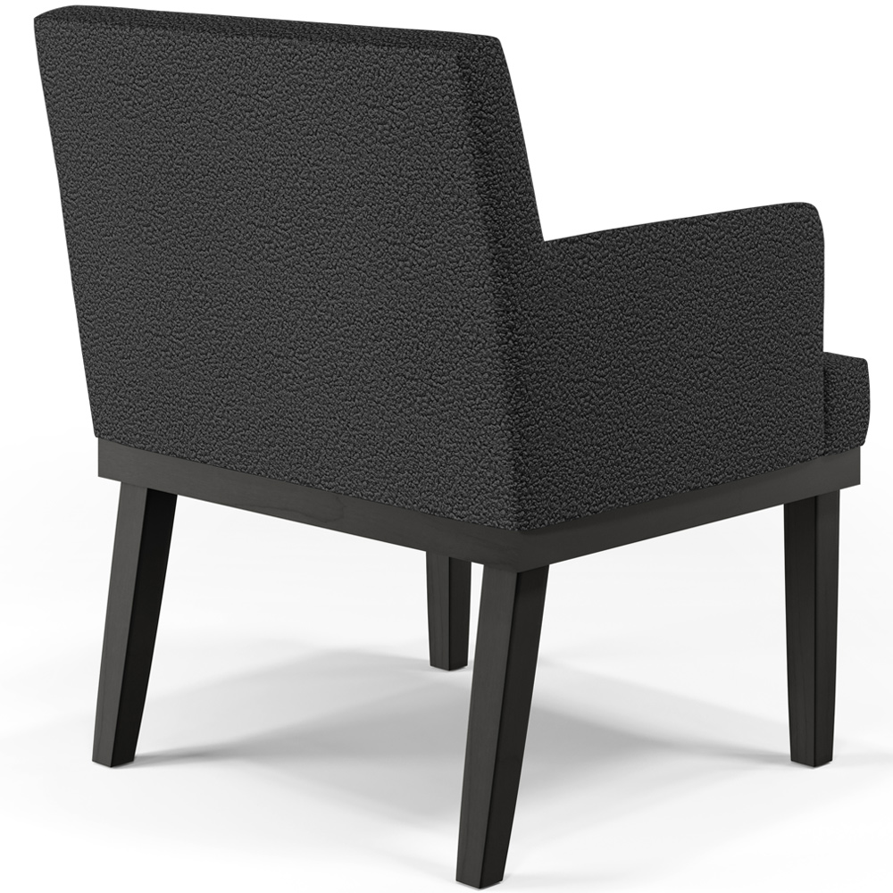 Kit 04 Poltronas Decorativas Sala de Estar Base Preto Beatriz W01 Bouclê Preto - Lyam Decor