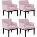Kit 04 Poltronas Decorativas Sala de Estar Base Preto Beatriz W01 Bouclê Rosê - Lyam Decor