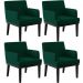Kit 04 Poltronas Decorativas Sala de Estar Base Preto Beatriz W01 Bouclê Verde - Lyam Decor
