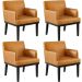 Kit 04 Poltronas Decorativas Sala de Estar Base Preto Beatriz W01 Couríssimo Whisky - Lyam Decor