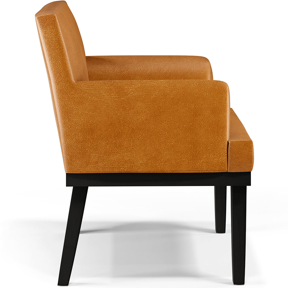 Kit 04 Poltronas Decorativas Sala de Estar Base Preto Beatriz W01 Couríssimo Whisky - Lyam Decor