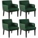 Kit 04 Poltronas Decorativas Sala de Estar Base Preto Beatriz W01 Facto Verde Musgo - Lyam Decor
